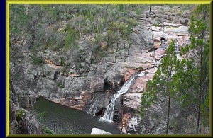 Woodshed Falls taken from the clifftop.